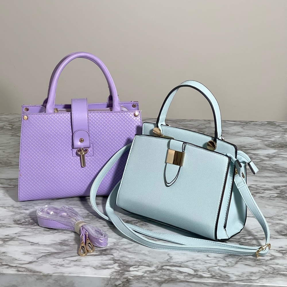 Lot of 2 bags purses Blue Lavander Purple Gold